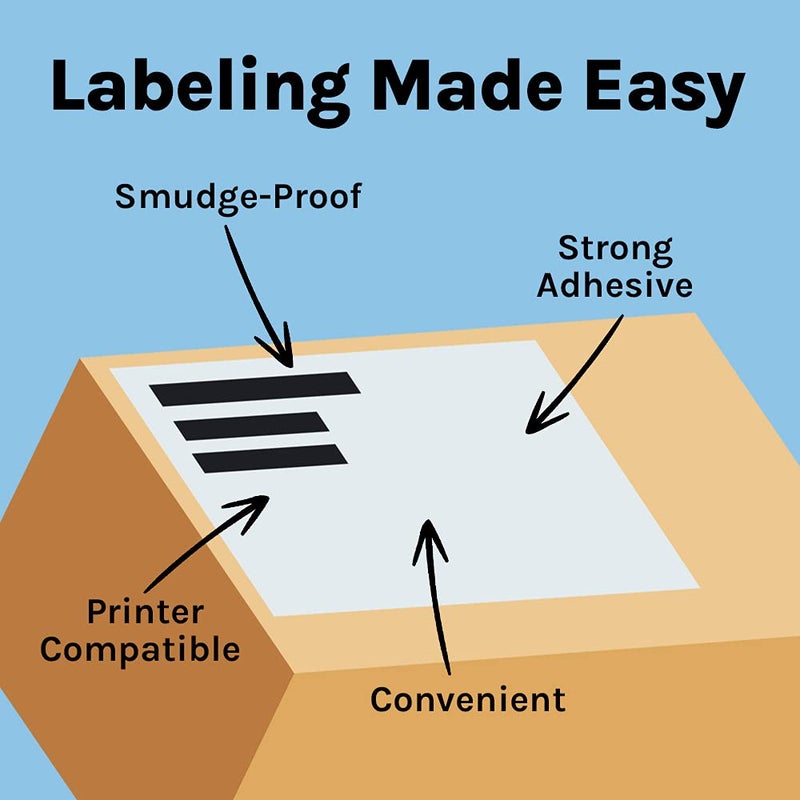 Premium Label Supply White Sticker Full Sheet Shipping Labels - 8.5"" x 11"" - Laser/Inkjet Compatible - (1 per Sheet), 25 Sheets - Letter Size - Image 4